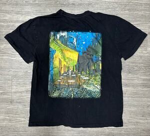 Call Your Mother Van Gogh Café Terrace T-Shirt Men’s Large Black Graphic Tee